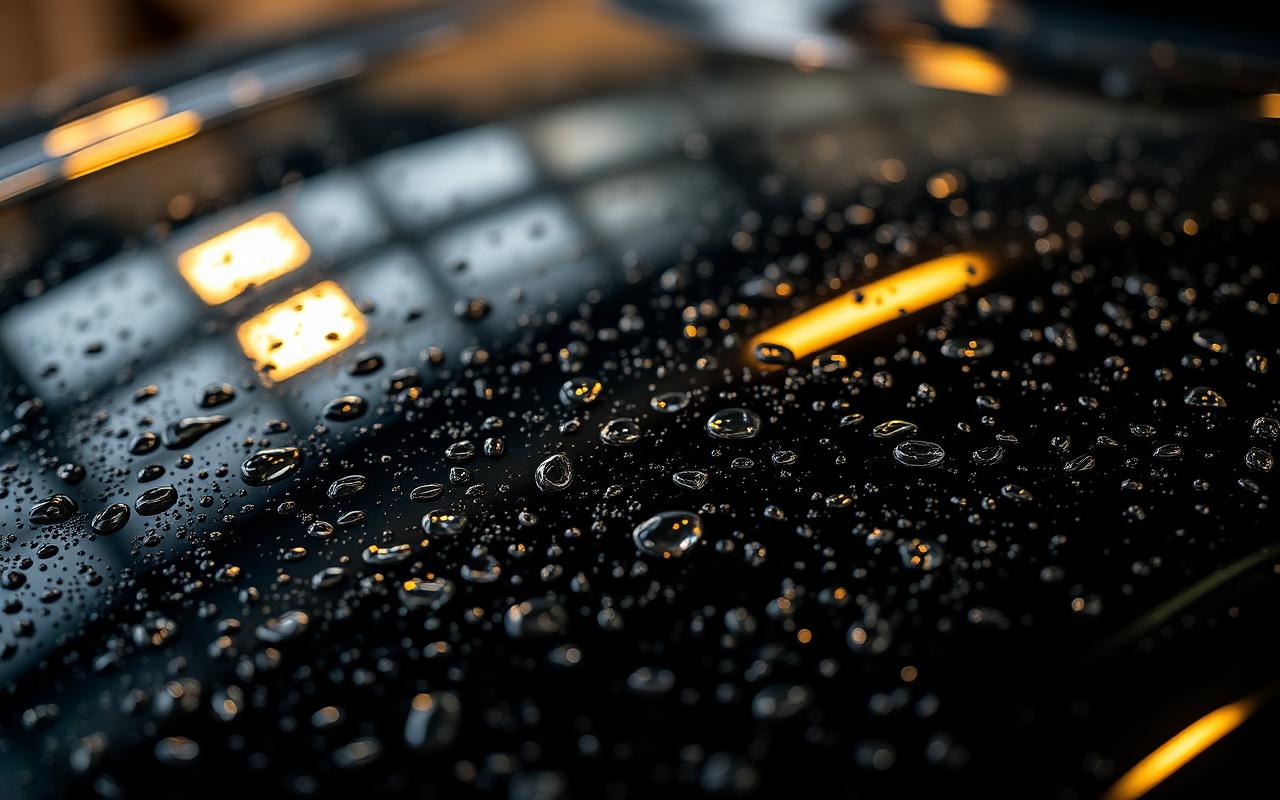 Water beading on ceramic coated paint